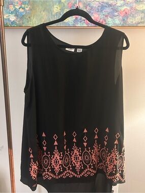 Cato Black Sleeveless Chiffon Blouse